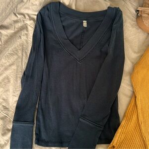 Free People Black long sleeve top
